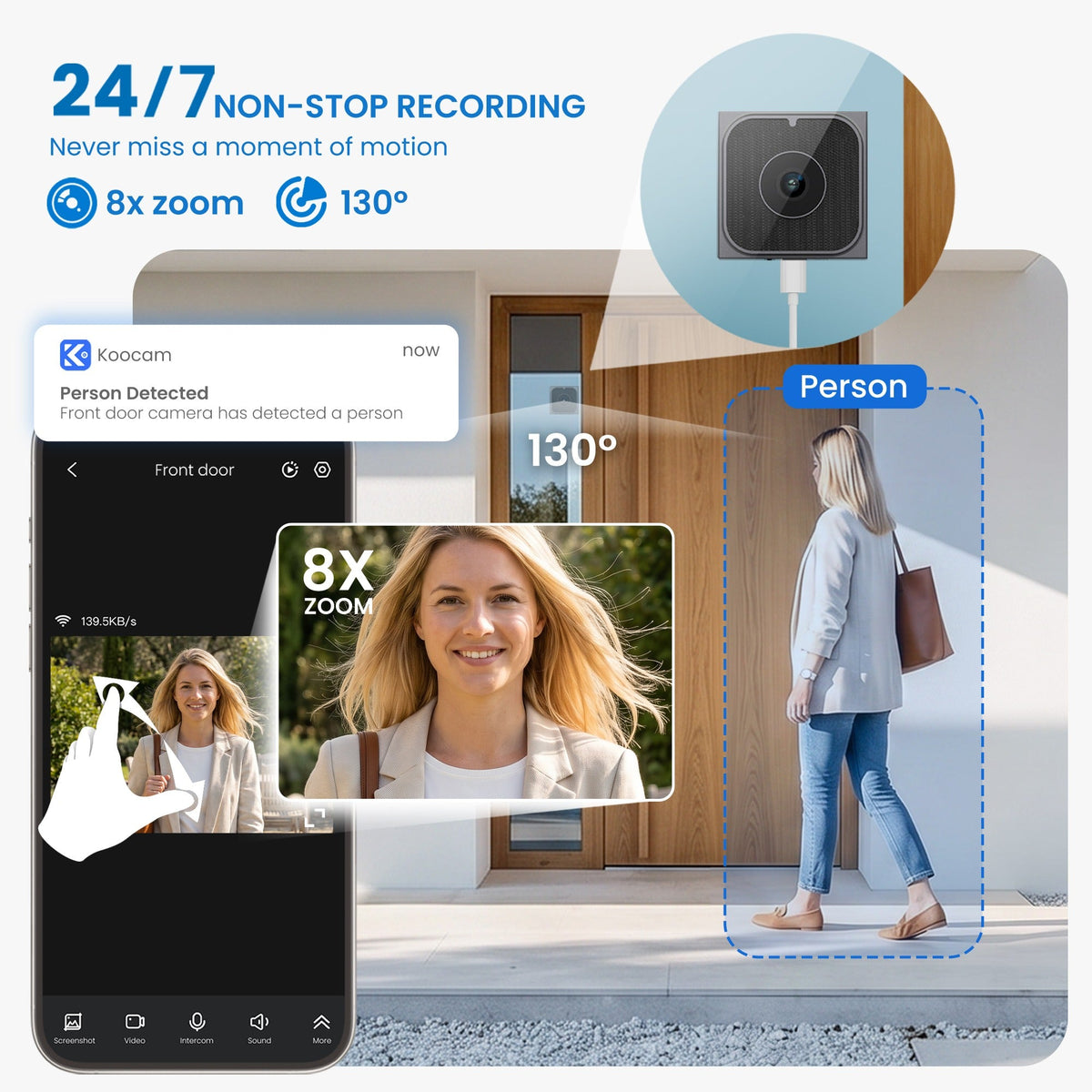 JURFEXAL W1 window camera - 24/7 recording