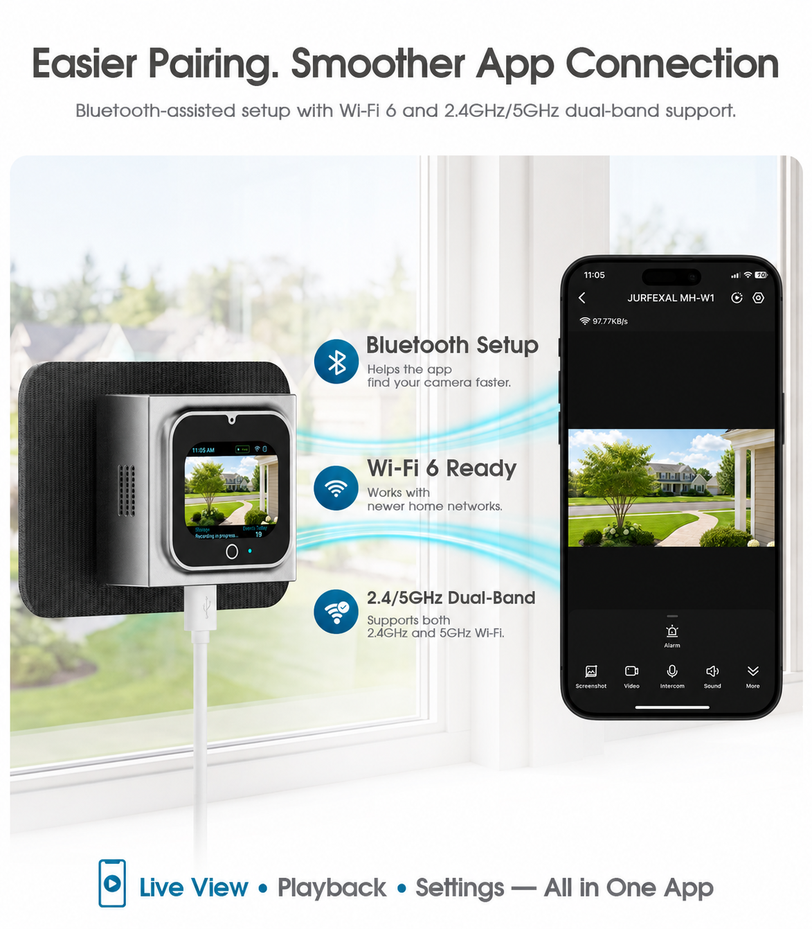JURFEXAL W1 window camera - Wi-Fi setup